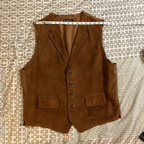 Brooks Brothers Brown Leather Waistcoat - Size: Large - Picture 2 of 8